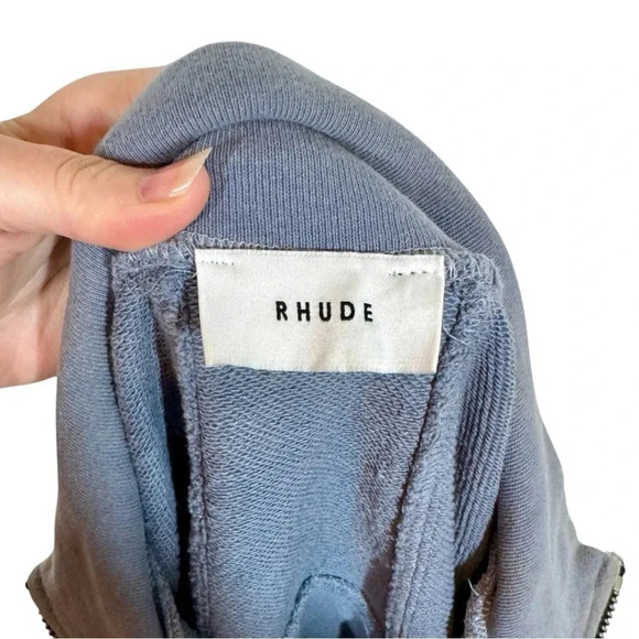 RHUDE Logo Embroidered Quarter-Zip Sweater Sweatshirt - Picture 10 of 13